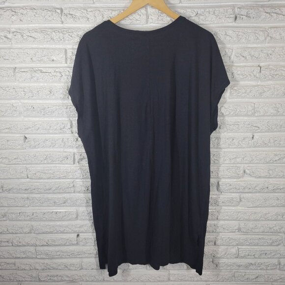 Cacique Womens Nightgown 26 28 Plus Sleeveless Black Keyhole Loungewear BLA76E - Picture 7 of 9